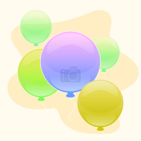  Vector colorful festive balloons design