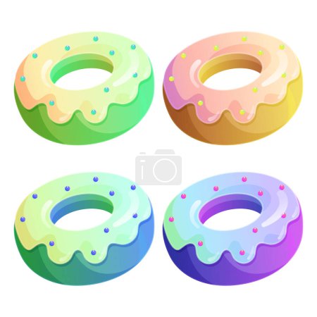 Illustration for Vector colorful donuts on white background - Royalty Free Image