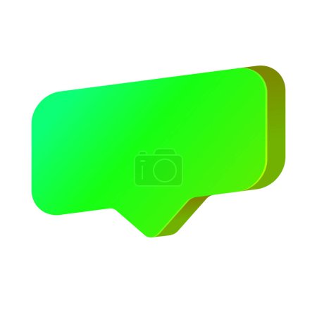 Vector blank green speech bubble pin isolated on white background