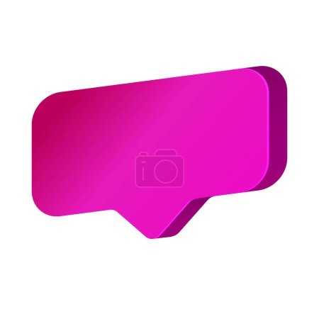 Vector blank pink speech bubble pin isolated on white background