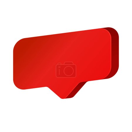 Vector blank red speech bubble pin isolated on white background