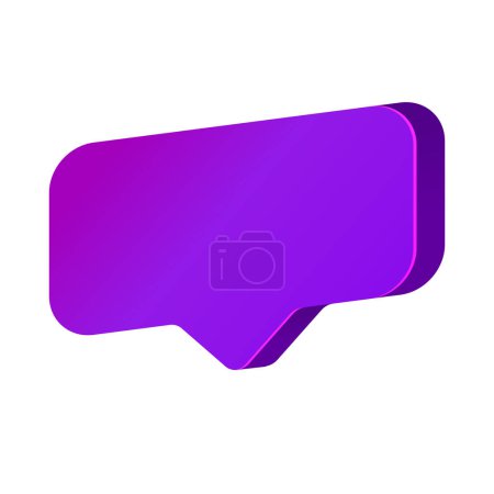 Vector blank purple speech bubble pin isolated on white background