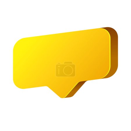 Vector blank yellow speech bubble pin isolated on white background
