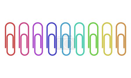 Vector clips de papel de colores en blanco