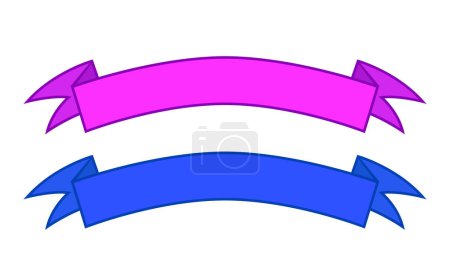Illustration for Vector flat purple and blue ribbons big banner - Royalty Free Image