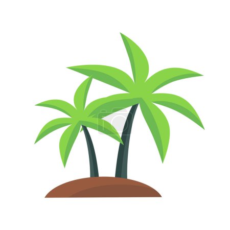 Téléchargez les illustrations : Illustration vectorielle des palmiers vecteurs plats - en licence libre de droit