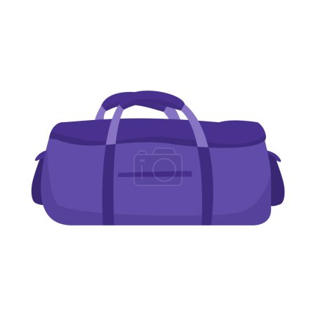 Illustration for Vector sport bag for sportswear and equipment travel bag sea bag icon isolated on white background - Royalty Free Image