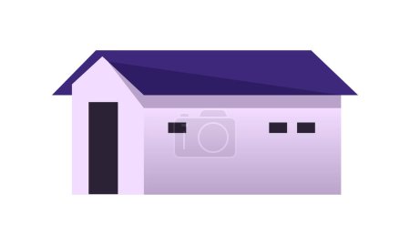 Vector building isolated, garage, shed cartoon illustration
