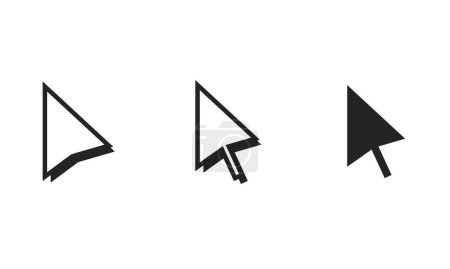 Ilustración de Icono del cursor del ratón del ordenador vector conjunto flecha con sombra plana ilustración vectorial - Imagen libre de derechos