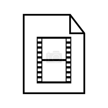Icône vectorielle de bande de film vectoriel sur blanc