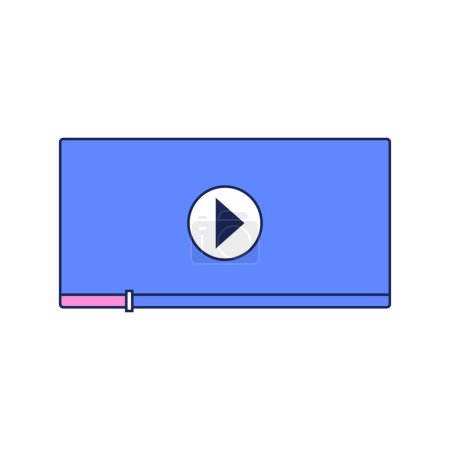 Vector minimal white style video player template design