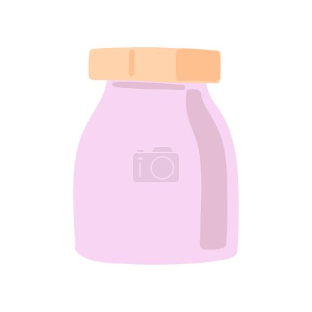 Illustration for Vector of a flat pink glass bottle on white - Royalty Free Image
