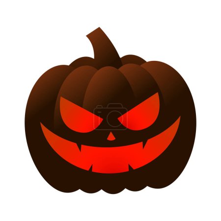 Téléchargez les illustrations : Illustration vectorielle fantasmagorique vectorielle de citrouille d'Halloween - en licence libre de droit
