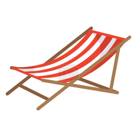 Chaise de plage vectorielle en fond blanc