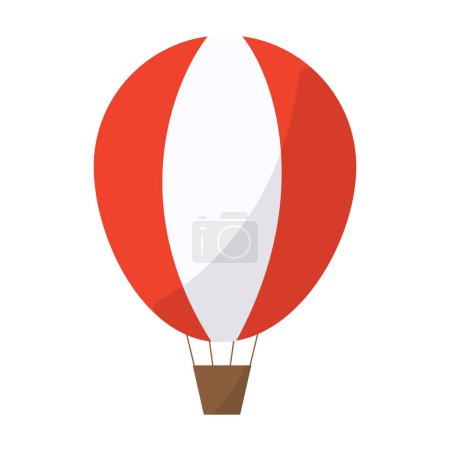 Illustration for Vector flat hot air balloon, isolated on white - Royalty Free Image