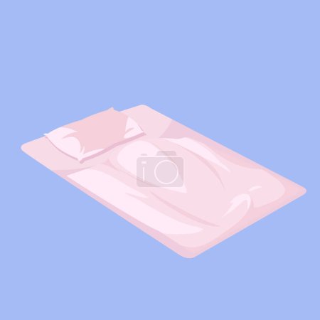 Vector illustration of bed on white background