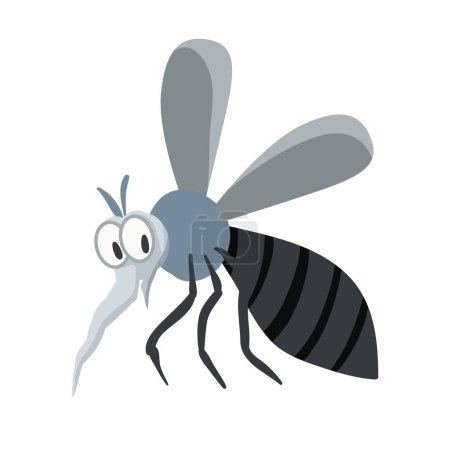 Vector illustration of cute mosquito cartoon