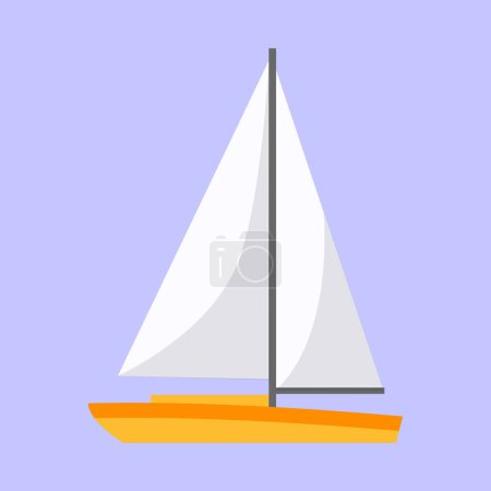 Icono de yate vectorial en estilo plano sobre fondo blanco