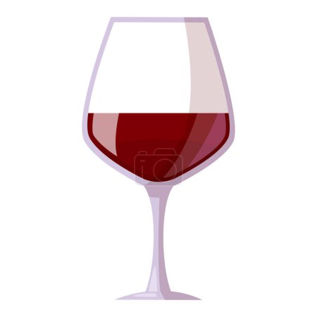 Vector a glass of red wine flat illustration