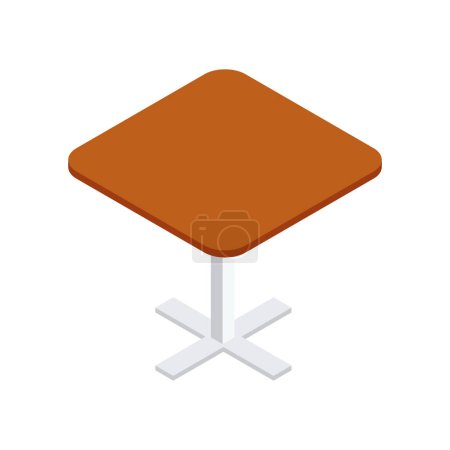 Vector una mesa redonda de madera sobre blanco