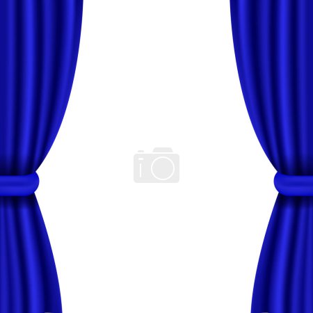 Ilustración de Fondo de cortina azul realista vectorial - Imagen libre de derechos