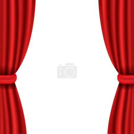 Ilustración de Fondo de cortina roja realista vectorial - Imagen libre de derechos