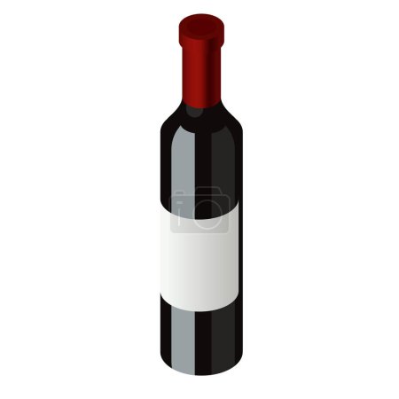 vector wine bottles on white background