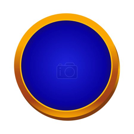 Vector round gold framed button template basis for banner