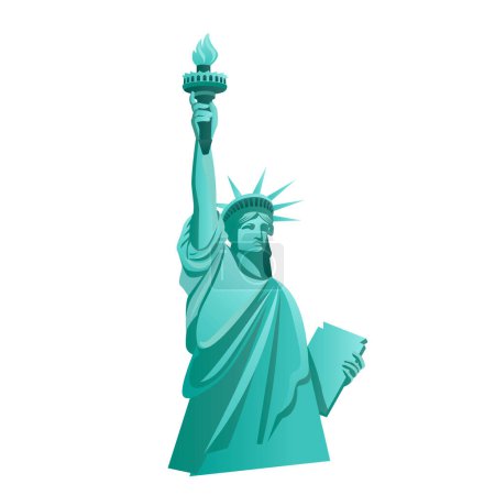 Ilustración de Vector aislado estatua de la libertad sobre fondo blanco - Imagen libre de derechos