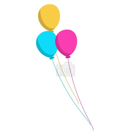 Vektor drei bunte Luftballons Urlaub Dekoration