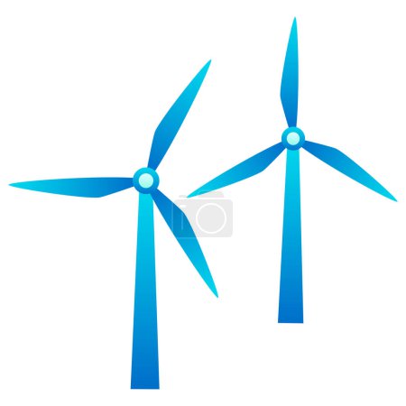 Vector wind turbine icon flat design style windmill silhouette simple icon modern flat