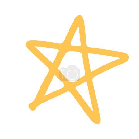 Vektor-handgezeichnete Illustration eines Sterns im Doodle-Stil