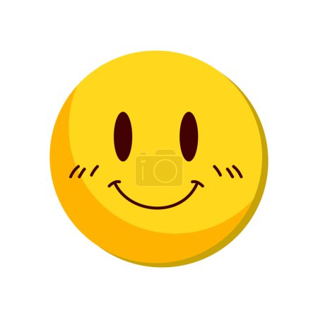 Téléchargez les illustrations : Vecteur emoji heureux sur fond blanc - en licence libre de droit