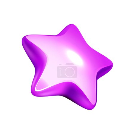 Vector purple shiny star on white background