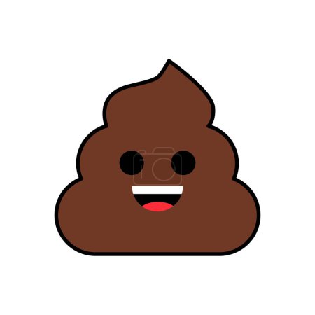 Vector niedlichen lächelnden Poop-Charakter. glücklich poo emoji isoliert auf weißem Hintergrund