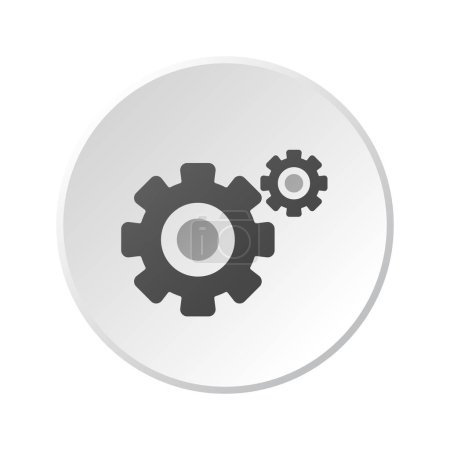 Vector gear icon, gears sign on white