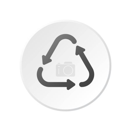 Icono de signos de reciclaje de vectores en blanco