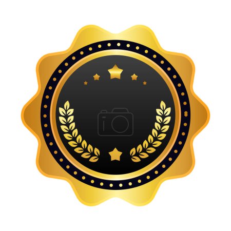 Vector golden medal black label design