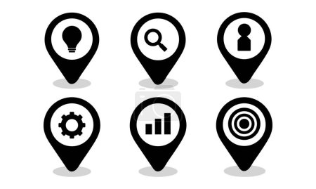 Vector map location solid glyph icon pack like pin map marker location map