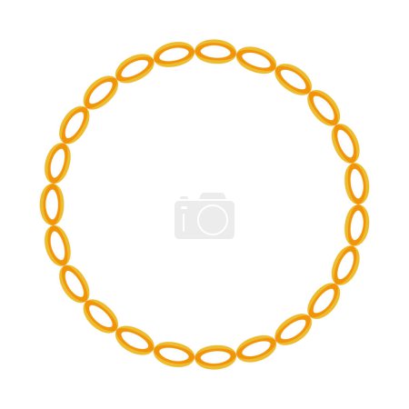 Vector round chain frame circle chains border boho bracelet