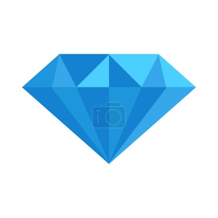 Vektor einfache Vektorillustration eines blauen Diamanten auf weißem Hintergrund