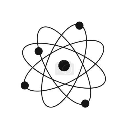 Téléchargez les illustrations : Atome vectoriel ou noyau de protons. élément icône isolé vectoriel. biologie science fond - en licence libre de droit