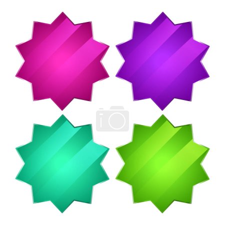 Ilustración de Vector colorido color del habla en forma de burbuja banderas precio etiquetas pegatinas carteles insignias - Imagen libre de derechos