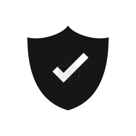 Icône de bouclier vectoriel avec coche. confirmation de la protection. icône protégée par bouclier de sécurité