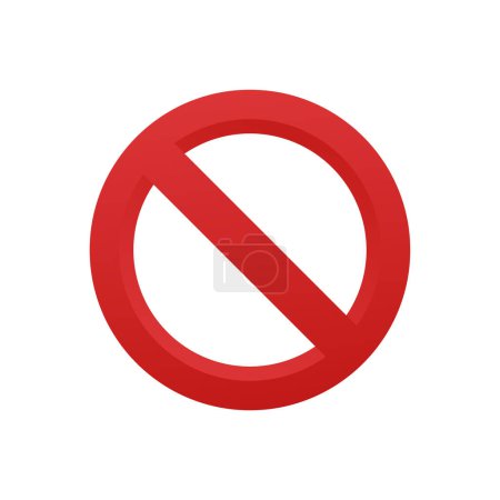 Vector forbidden red sign on white background