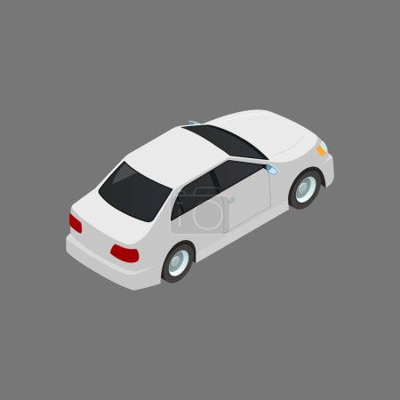 Vector isometric car icon isolated on white