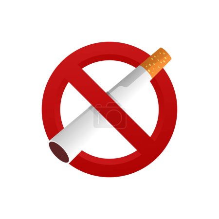 Vector no smoking realistic cigarette sign