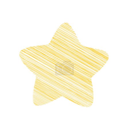 Vector sketchy style star on white background