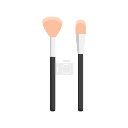 Vector brushes for cosmetics semi flat color vector object