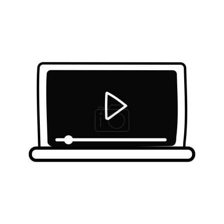Vector hand drawn doodle video media player icon
